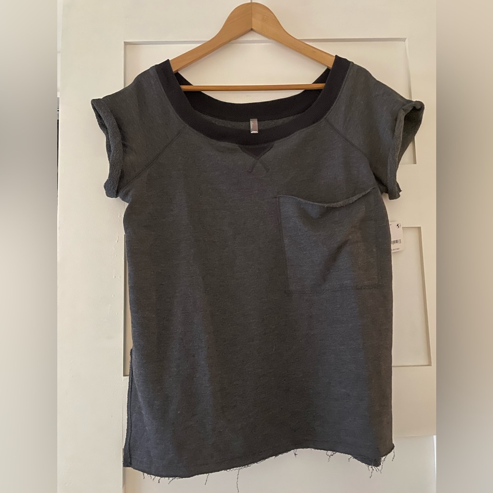 Free People/FP Movement One to Beat Short Sleeve Top Size S Black